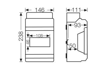 HEN KV 1606 Jističová skříň 1x 6 modulů, bez svorkovnice PE/N, kabelové vstupy přes elastické membrá