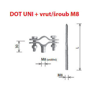 Držák úhelníku KOVO 26574 vrut/šroub M8, L-120 (k DUD UNI) kombinovaný vrut