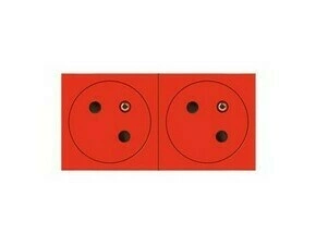 Zásuvka 2X2P+T LEG 278172L Mosaic zarovnaná, červená