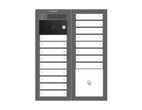 DV SYSTEM: 27 až 34 tlačítek (dělené jm.) + KAMERA + BOD Lite: čtečka RFID čipů MIFARE 13,56MHz (3M+