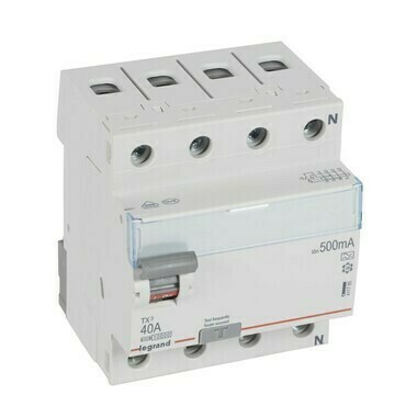 Chránič čtyřpolový LEGRAND 411795 TX3 CHRÁN. 4P 40A 500MA A