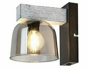 Svítidlo nástěnné RABALUX 3081 CARDAMOM matná černá, bílý/stříbeny dub dřevo E14 4x MAX 40W