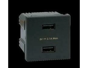 SIMON K126E/14 USB nabíječka K45 USB 2.0 - A 5V DC 2,1A 45×45mm grafit