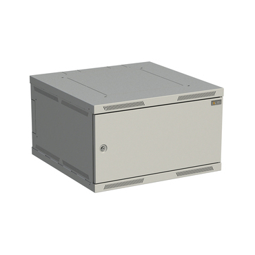 Rozvaděč nástěnný SOLARIX SENSA-6U-66-21-G, 19", 6U, RAL 7035, 600x600 mm, plechové dveře