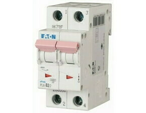 Jistič dvoupolový EATON 286550 PL6-B2/2 PL6, char B, 2-pólový, Icn=6kA, In=2A