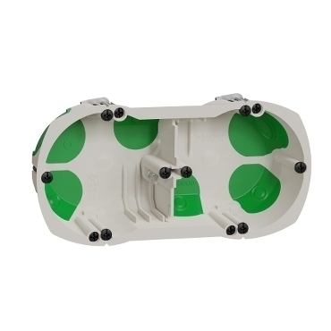 SCHN IMT35000 Multifix - Vzduchotěsná instalační krabice dvojnásobná do dutých stěn, 2xO67x40mm, zel