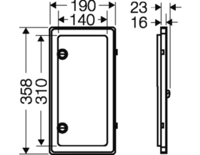 HEN NZ KL 54 Odklápěcí okénko, IP 54, rozměr otevřeného prostoru 140x310mm