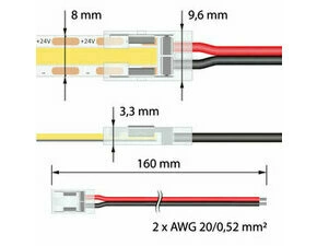 Konektor Připojovací MC LED jednobarevných LED pásků 8 mm, 2 piny (ML-112.003.78.8)