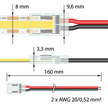 Konektor Připojovací MC LED jednobarevných LED pásků 8 mm, 2 piny (ML-112.003.78.8)
