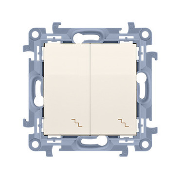 SIMON 10 CW6/2.01/41 Přepínač dvojitý střídavý, řazení 6+6, (strojek s krytem) 10AX, 250V~, šroubové