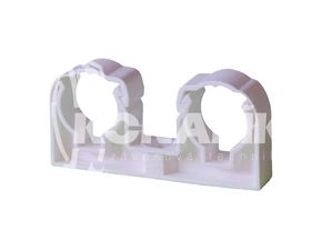 Příchytka dvojitá se třmenem 2x22mm bílá UNI