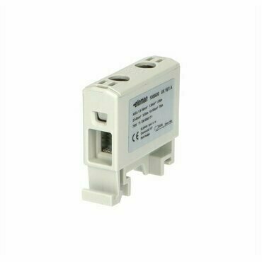 Svorka univerzální ELEMAN 1006600, UK 16/1 A, 85A, 1pól., AL/CU, krytá, šedá, na DIN