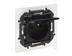 Zásuvka jednonásobná LEGRAND NILOÉ STEP 863536B, 2P+T, IP44, černá