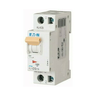 Jistič dvoupolový EATON 262729 PL7-B13/1N PL7, char B, 1+N-pólový, Icn=10kA, In=13A