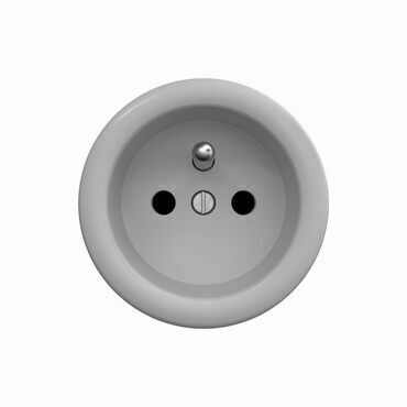 Zásuvka 230V GREENLUX KLIKLAP S/ZF, světle šedá