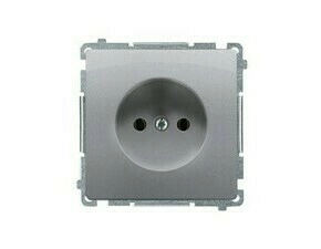 Zásuvka SIMON BMG1.01/21, 1 násobná, bez uzemnění, 16 A/250 V~, šroubové svorky, ocelová