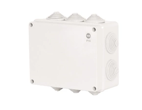 FAM Krabice SolidBOX 68112 IP55, 198x163x80mm, plné víko, stupňovité vývodky (10x)