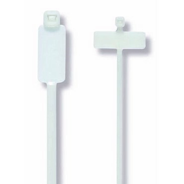 CIMCO 181420 Vázací páska bílá se štítkem 100 x 2,5 mm (100 ks)