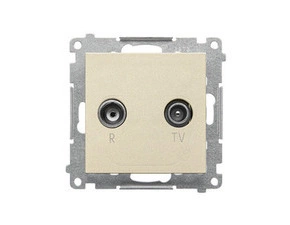 SIMON TAK.01/144 Zásuvka anténní R-TV koncová oddělená (přístroj s krytem), 1x vstup: 5÷862 MHz bílá