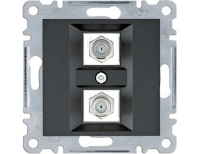 HAG WL3263 Zásuvka 2x F-konektor, černá mat