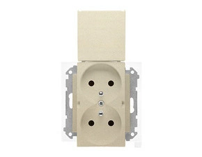 Zásuvka SIMON TGZ2BMCZ.01/144, 1 nás., IP44, cl., těsnění, champagne mat