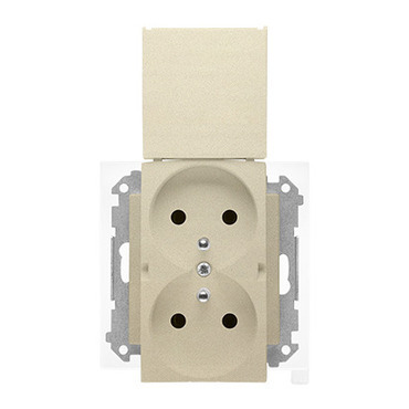 Zásuvka SIMON TGZ2BMCZ.01/144, 1 nás., IP44, cl., těsnění, champagne mat