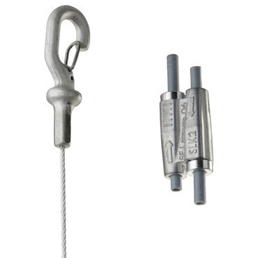 SCHM EB-SLK2L3 196539 kompletní závěs Speed Link lanko průměr 2mm, délka 3m, příchytka na profil 3-5
