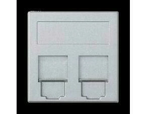 Kryt dat. zás. SIMON 50013089-033, Simon 500, na 2 zás., plochý, cl., 50x50 mm, hliníková