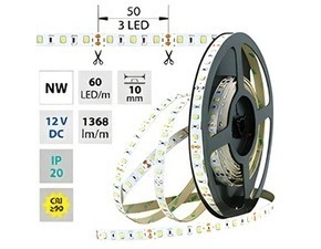 LED pásek MC LED SMD2835 NW, 60LED/m, 14,4W/m, 1368lm/m, IP20, DC 12V, 10mm, 50m
