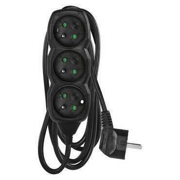 EMOS PC0311 PRODLUŽKA 3Z 1,5M ČERNÁ