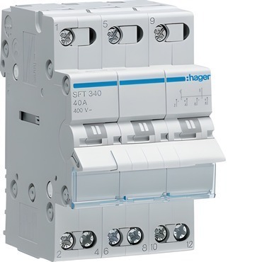 Přepínač skupinový HAGER SFT340 Skupinový přepínač (I-0-II) 3P/40A