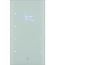 HAG 75643030 Senzor, skleněný, 3-násobný s pokojovým regulátorem teploty, Berker TS Sensor, sklo, bí