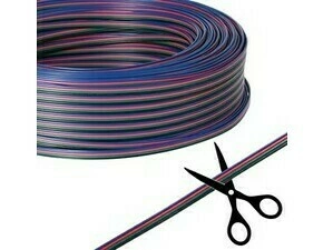 MC LED 4-žilový plochý PVC kabel AWG 22/0,34 mm2, bílá/zelená/červená/modrá