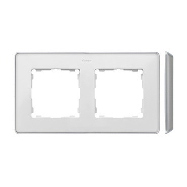 SIMON 82 Detail 8201620-243 rámeček 2 - násobný Detail SELECT-kov, bílá / základna hliník