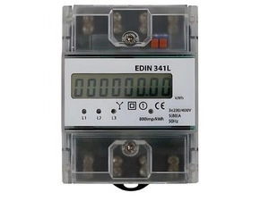Elektroměr SEZ EDIN 341L 5-80 A, 1 tarif, 3 fázový, LCD displej, 4M/DIN