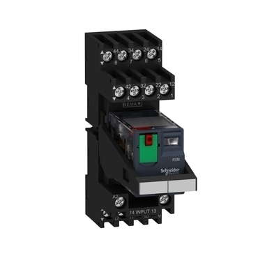 SCHN RXM4AB2P7PVM Miniaturní paticové relé + patice, 6A, 4V/Z, 230V AC