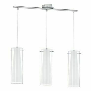 Svítidlo závěsné EGLO HL 3 E27 CHROM KLAR WEISS PINTO