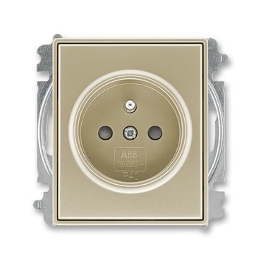 Zásuvka jednonásobná ABB Time 6619E-A06357 33, šampaňská, s clon., (typ 6619)
