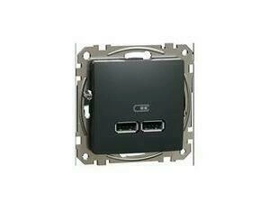SCHN SDD114401 Sedna D/E - Dvojitá USB A+A nabíječka 2.1A, Antracit RP 0,13kč/ks