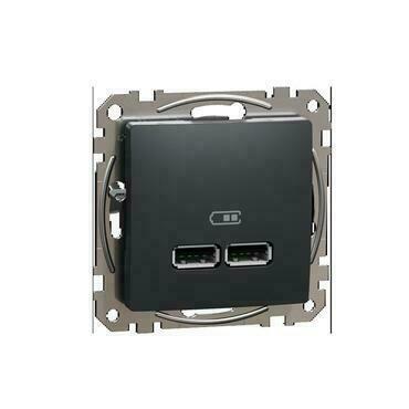 SCHN SDD114401 Sedna D/E - Dvojitá USB A+A nabíječka 2.1A, Antracit RP 0,13kč/ks