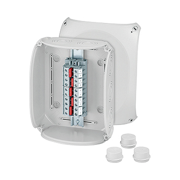 HEN DK 2516 A Krabcová rozvodka pro vnitřní a venkovní chráněné instalace IP 55/IP 66, se svorkovnic