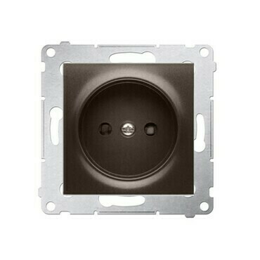 Zásuvka SIMON DG1Z.01/46, 1 násobná, bez uzemnění, se clonkami, hnědá metalizovaná