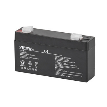 Baterie olověná VIPOW BAT0203, 6V, 1,3Ah