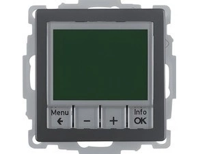 HAG 20446086 Termostat digitální s nastavením času s centrálním dílem, Berker Q.x, antracit, sametov