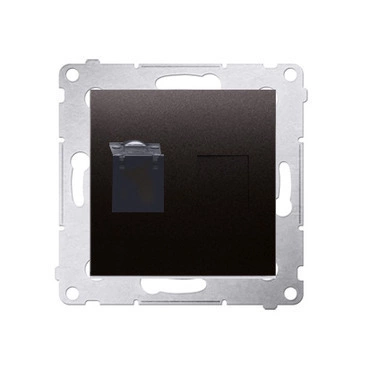Zásuvka datová SIMON D61.01/48, 1násobná RJ45 6.kat. s protiprachovou clonkou, antracitová metalíza