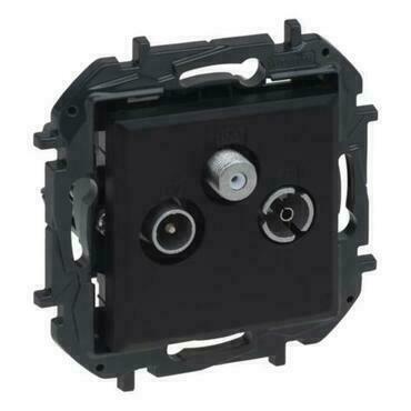 Zásuvka anténní LEGRAND NILOÉ STEP 863580B, TV+R+SAT, hvězda, černá