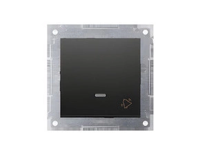 Ovladač zapínací SIMON 54 DD1AL.01/49, s orientačním LED podsvětlením, řazení 1/0So, černá mat metal
