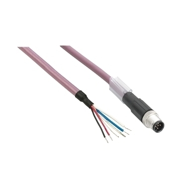 SCHN TCSXCNDFNX1V Napájecí kabel (power in), přímý, M8, Female/volné konce, 1m RP 0,05kč/ks