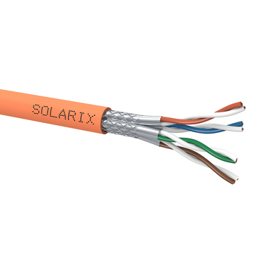 Kabel datový SOLARIX SXKD-7-SSTP-LSOHFR-B2ca, CAT7, SSTP, LSOHFR, B2ca s1 d1, 500m, oranžový