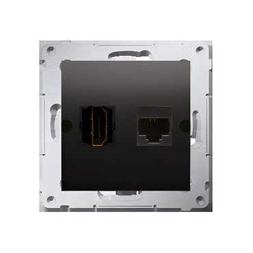 Zásuvka HDMI+datová SIMON 54 DGHRJ45.01/48, RJ45 kat. 6 (přístroj s krytem), antracitová metalizov